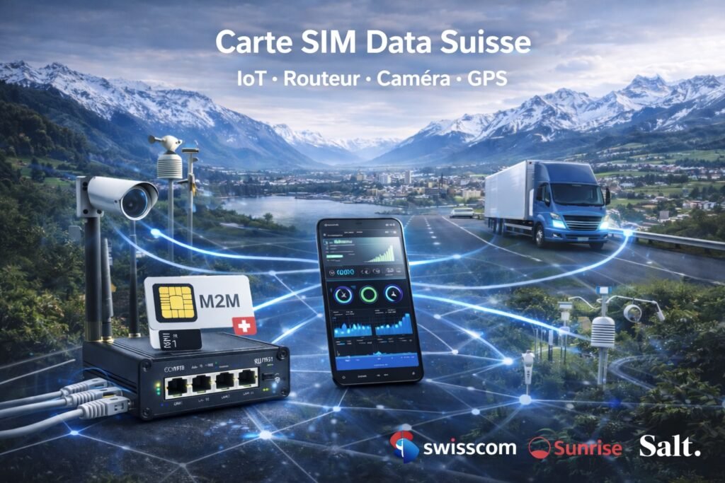 Carte SIM data Suisse pour IoT routeur 4G caméra et tracker GPS