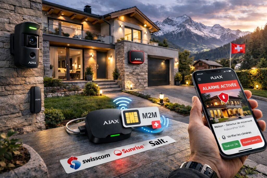 Carte SIM alarme Suisse M2M multi-opérateur Swisscom Sunrise Salt pour système alarme Ajax connecté
